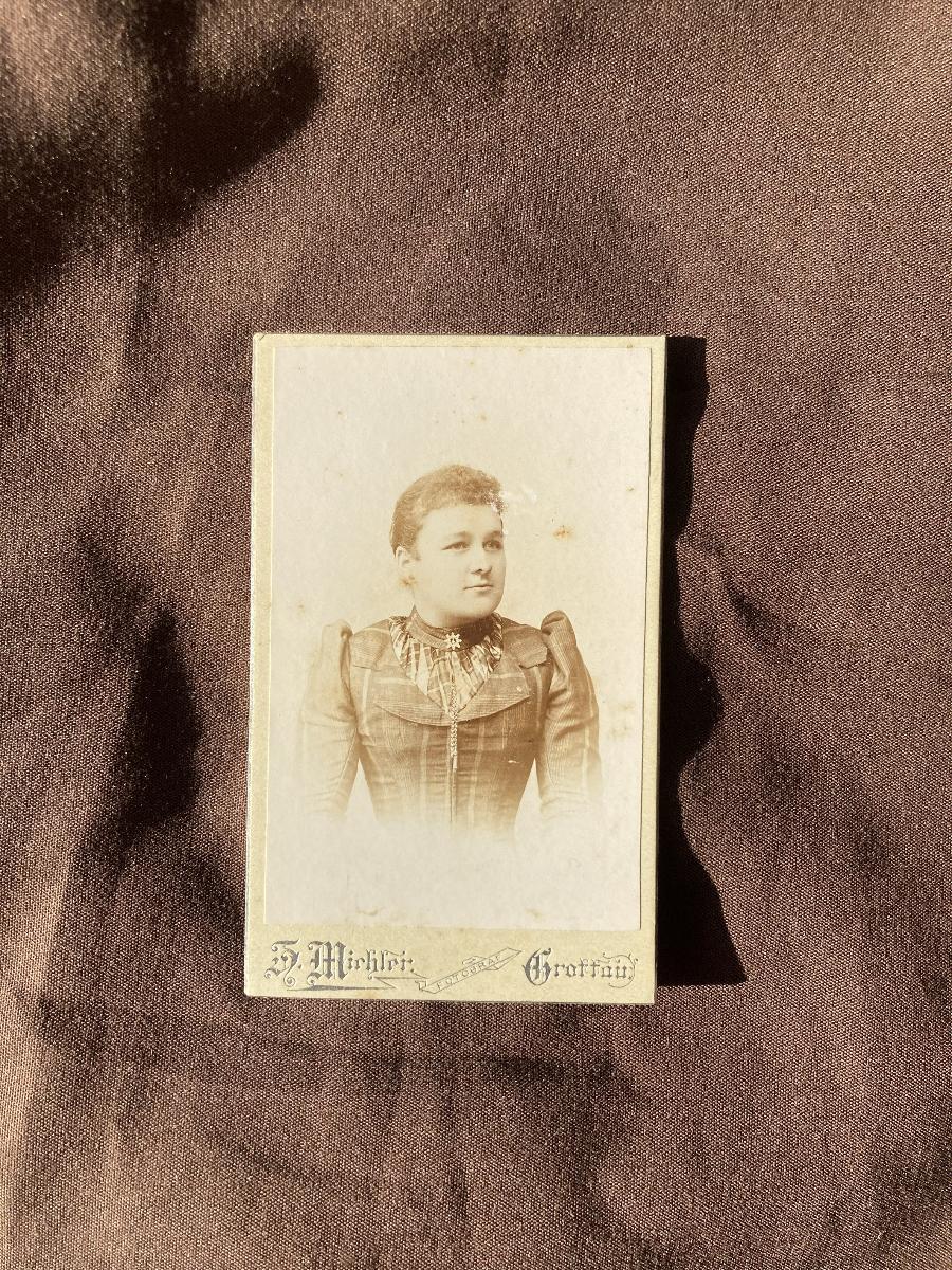 Heinrich Michler - Young Woman, Checked Blouse photo 3