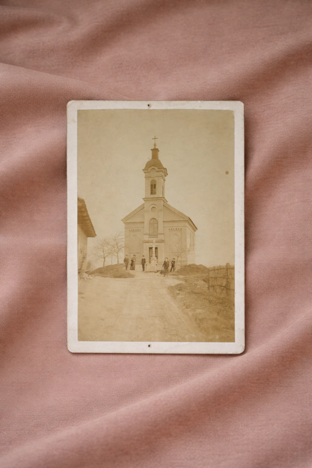Village Church Exterior with Figures