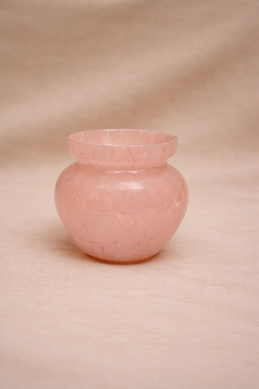 Pink Marbled Art Glass Vase