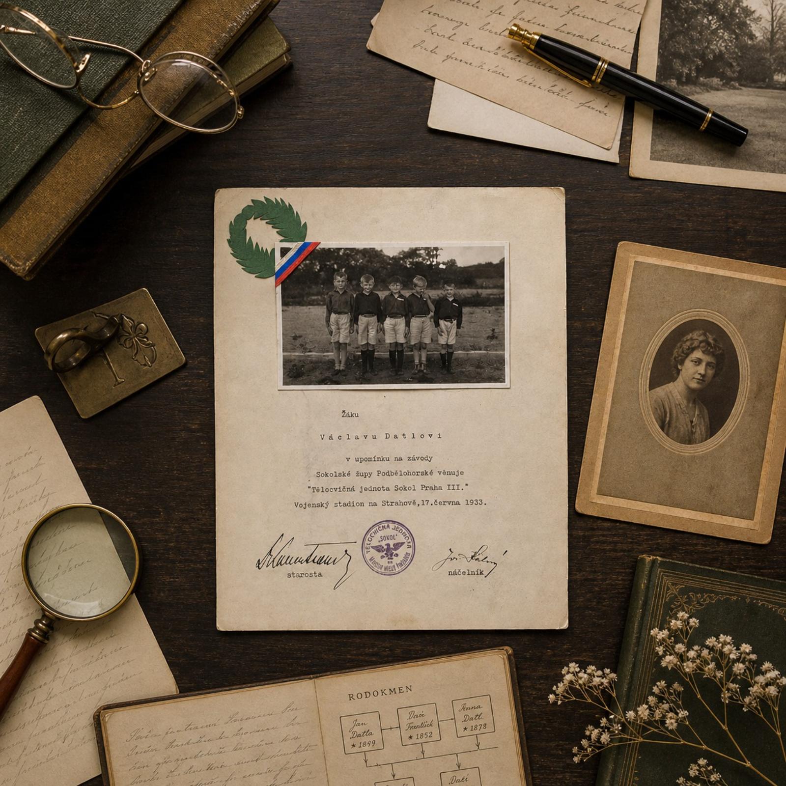 Sokol Diploma, Vaclav Datel, 1933 photo 2