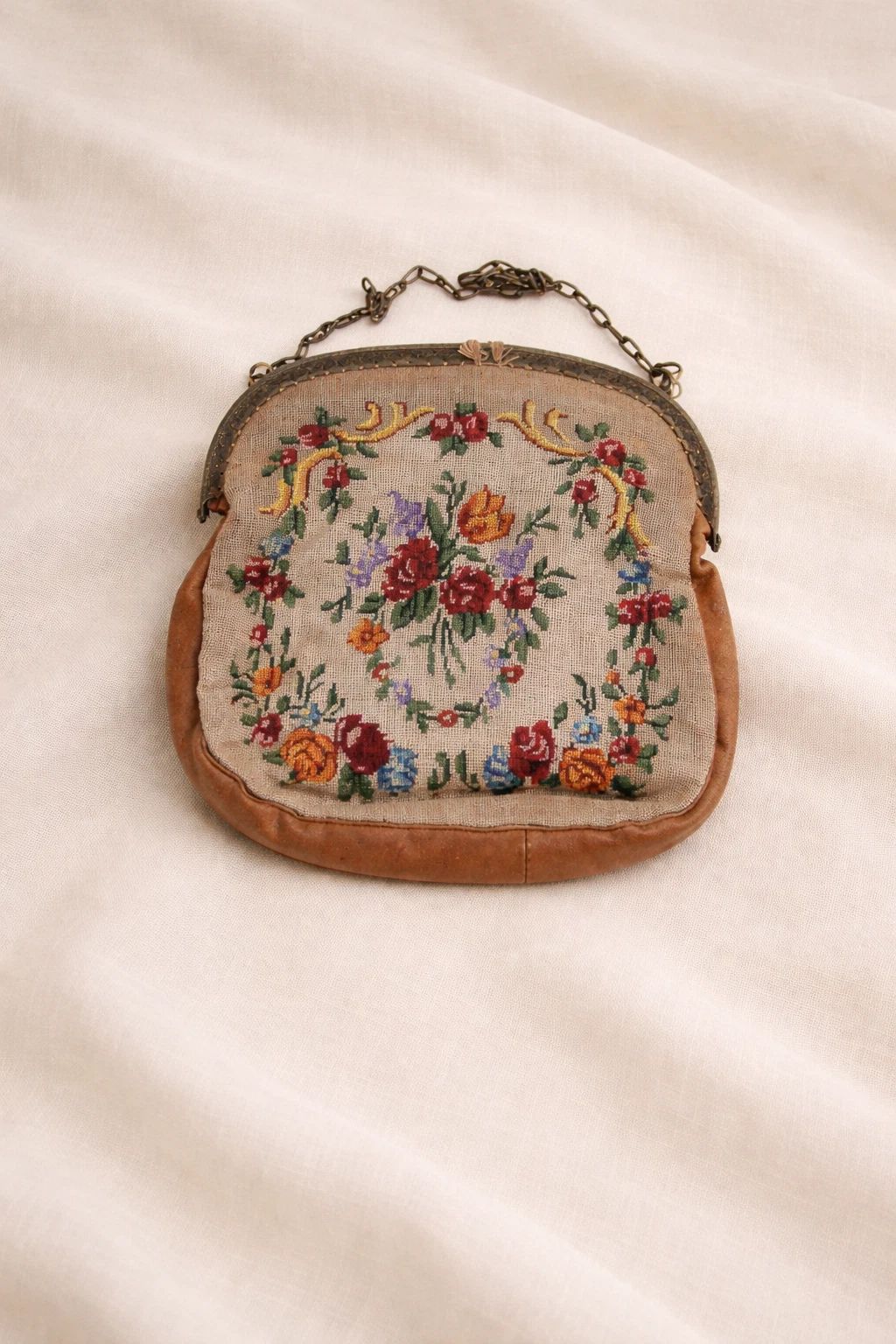 Petit Point Floral Evening Bag