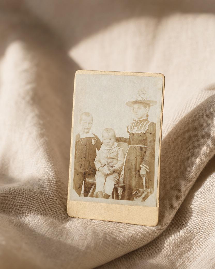 Woman with Two Boys, Studio Unmarked
