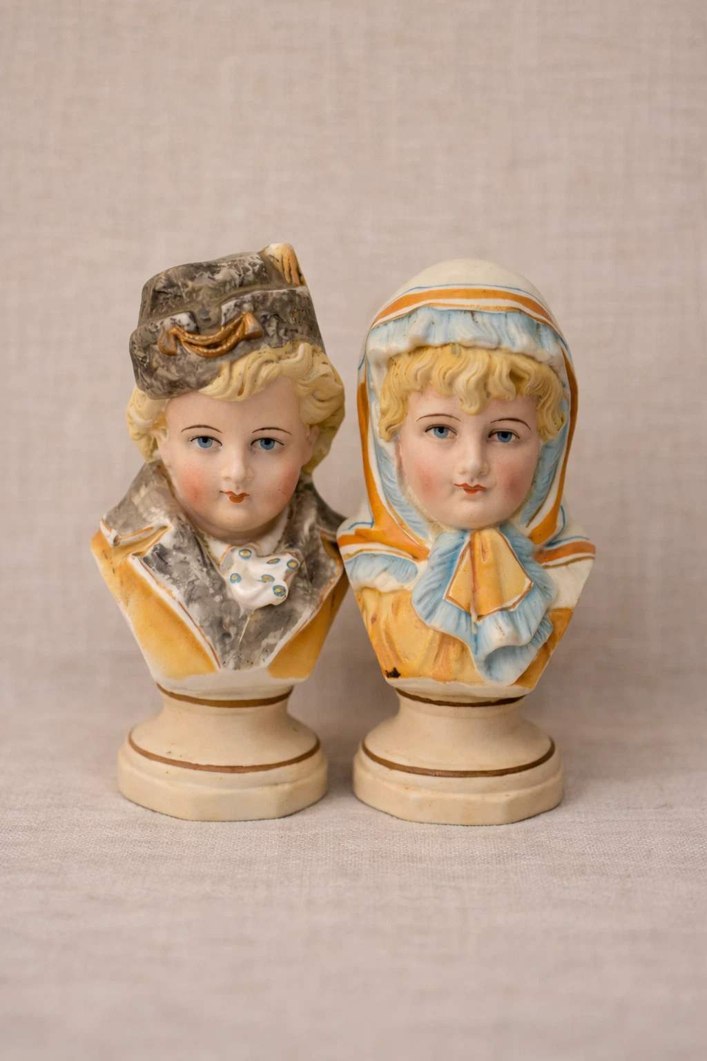 Hertwig & Co. - Child Bust Pair, Boy & Girl